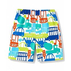 Babyhug  Poplin woven Above Knee Length Boxer with JCB & Bear Print Pack of 3- Navy & Yellow