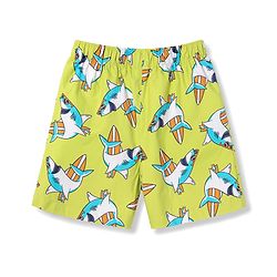 Babyhug Poplin Woven Above Knee Length Text & Sea Life Printed Boxers Pack Of 3 - Neon Green & Light Blue
