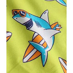 Babyhug Poplin Woven Above Knee Length Text & Sea Life Printed Boxers Pack Of 3 - Neon Green & Light Blue