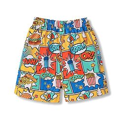 Babyhug Poplin Woven Above Knee Length Text & Sea Life Printed Boxers Pack Of 3 - Neon Green & Light Blue