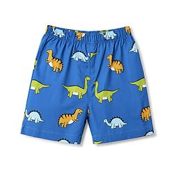 Babyhug Poplin Woven Above Knee Length Checkered & Bear Printed Boxers Pack of 3 - Brown & Blue