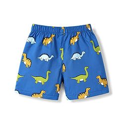 Babyhug Poplin Woven Above Knee Length Checkered & Bear Printed Boxers Pack of 3 - Brown & Blue