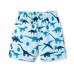 Babyhug Poplin Woven Above Knee Length Space & Dino Printed Boxer Pack of 3 - Navy & Yellow