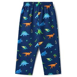Babyhug 100% Cotton Knit Half Sleeves Shirt & Pyjama Night Suit Co-ords With Dino Print - Blue