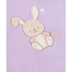 Babyhug 100% Cotton Interlock Knit Onesies with Rabbit Print Pack of 3 in Purple & White