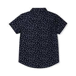 Babyhug 100% Cotton Woven Half Sleeves Floral Printed Shirt & Shorts Set - Navy Blue
