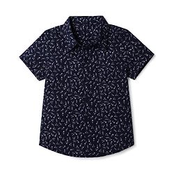 Babyhug 100% Cotton Woven Half Sleeves Floral Printed Shirt & Shorts Set - Navy Blue