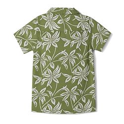 Babyhug 100% Cotton Woven Half Sleeves Tropical Theme Printed Shirt & Shorts Set - Green & Khaki
