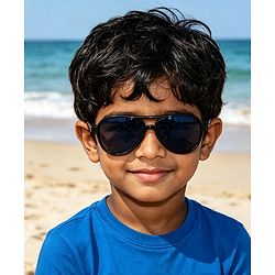 Babyhug Free Size Solid Coloured Sunglasses - Black & Blue