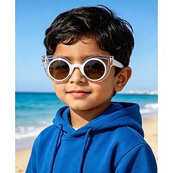 Babyhug Solid Coloured Sunglasses - White & Silver
