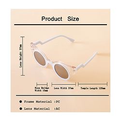 Babyhug Solid Coloured Sunglasses - White & Silver