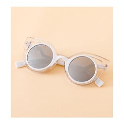Babyhug Solid Coloured Sunglasses - White & Silver