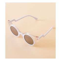 Babyhug Solid Coloured Sunglasses - White & Silver