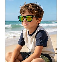 Babyhug Free Size Solid Color Sunglasses - Black & Red