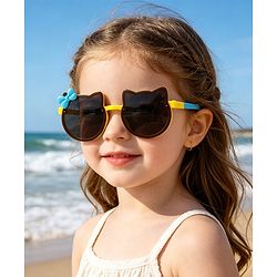 Babyhug Solid Coloured Sunglasses With Bow Applique - Black & Blue