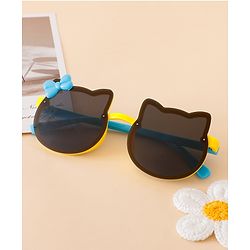 Babyhug Solid Coloured Sunglasses With Bow Applique - Black & Blue