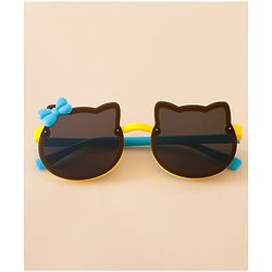 Babyhug Solid Coloured Sunglasses With Bow Applique - Black & Blue