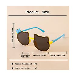 Babyhug Solid Coloured Sunglasses With Bow Applique - Black & Blue