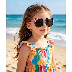 Babyhug Solid Coloured Sunglasses With Bow Applique - Black & Blue