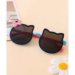 Babyhug Solid Coloured Sunglasses With Bow Applique - Black & Blue