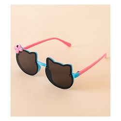 Babyhug Solid Coloured Sunglasses With Bow Applique - Black & Blue