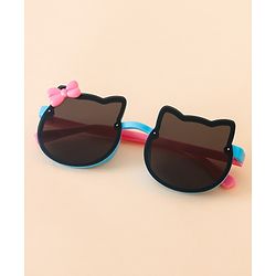 Babyhug Solid Coloured Sunglasses With Bow Applique - Black & Blue