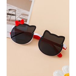 Babyhug Solid Coloured Sunglasses With Bow Applique - Black & Blue