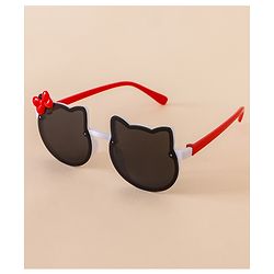 Babyhug Solid Coloured Sunglasses With Bow Applique - Black & Blue