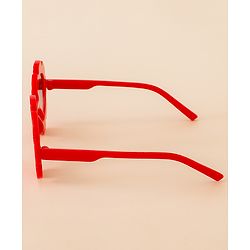 Babyhug Free Size Solid Color Floral Shaped Sunglasses - Red