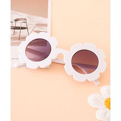 Babyhug Free Size Solid Color Floral Shaped Sunglasses - Red