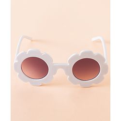Babyhug Free Size Solid Color Floral Shaped Sunglasses - Red