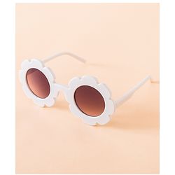 Babyhug Free Size Solid Color Floral Shaped Sunglasses - Red