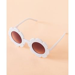 Babyhug Free Size Solid Color Floral Shaped Sunglasses - Red