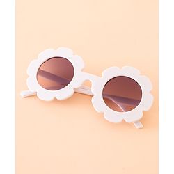 Babyhug Free Size Solid Color Floral Shaped Sunglasses - Red