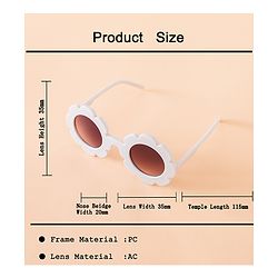 Babyhug Free Size Solid Color Floral Shaped Sunglasses - Red