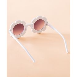 Babyhug Free Size Solid Color Floral Shaped Sunglasses - Red