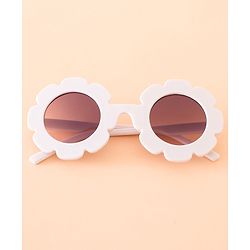 Babyhug Free Size Solid Color Floral Shaped Sunglasses - Red