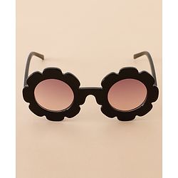 Babyhug Free Size Solid Color Floral Shaped Sunglasses - Red