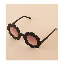 Babyhug Free Size Solid Color Floral Shaped Sunglasses - Red