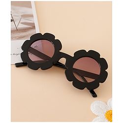 Babyhug Free Size Solid Color Floral Shaped Sunglasses - Red