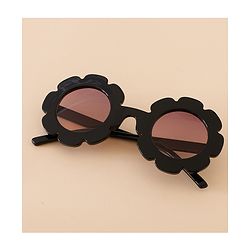 Babyhug Free Size Solid Color Floral Shaped Sunglasses - Red