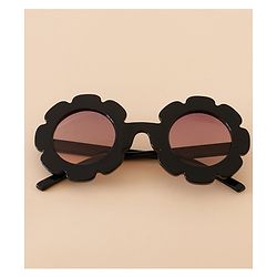 Babyhug Free Size Solid Color Floral Shaped Sunglasses - Red
