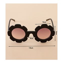 Babyhug Free Size Solid Color Floral Shaped Sunglasses - Red