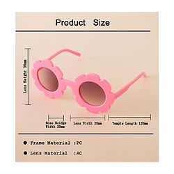 Babyhug Free Size Solid Color Floral Shaped Sunglasses - Red