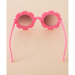 Babyhug Free Size Solid Color Floral Shaped Sunglasses - Red