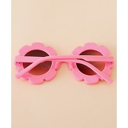 Babyhug Free Size Solid Color Floral Shaped Sunglasses - Red