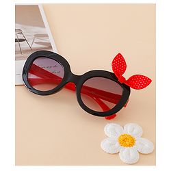 Babyhug Solid Coloured Sunglasses With Bow Applique - Black & Red