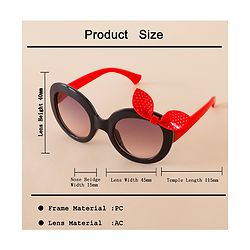 Babyhug Solid Coloured Sunglasses With Bow Applique - Black & Red