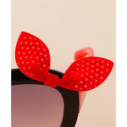 Babyhug Solid Coloured Sunglasses With Bow Applique - Black & Red