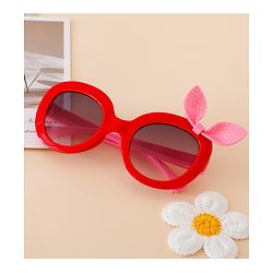 Babyhug Solid Coloured Sunglasses With Bow Applique - Black & Red